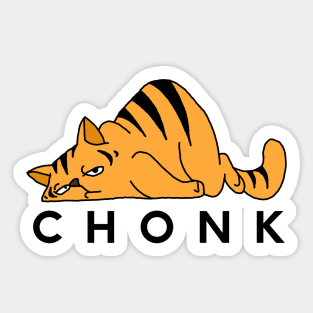 Funny Cat Shirt and Gift for Cat Lover, Fat Chonky Orange Cat Design, Gift for Cat Mom or Cat Dad Sticker